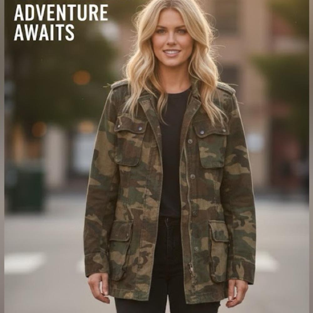 Chelsea DeBoer x Laurie Belle’s Camo Utility Jacket – Size Small